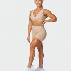 Muscle Nation Welcome To The Club All-Star Deep V Bra - Brown Sugar Mini Cheetah Print