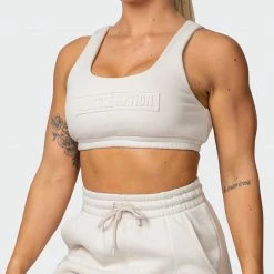 Muscle Nation Lounge Crop - Almond Welcome To The Club