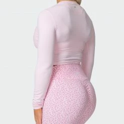 Muscle Nation MN Everyday Cropped Long Sleeve Top - Rose Quartz Welcome To The Club