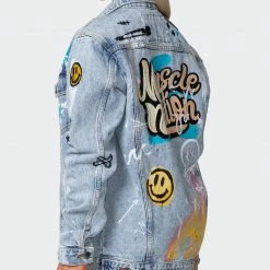 Muscle Nation Welcome To The Club Unisex Limited Edition Denim Jacket - Washed Denim
