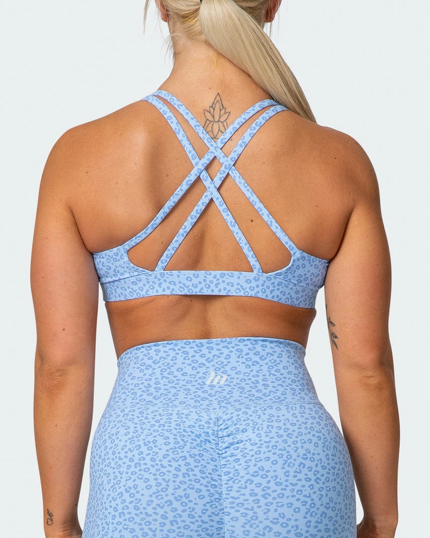 Budget 🌟 Muscle Nation All-Star Deep V Bra - Periwinkle Mini Cheetah Print Welcome To The Club ⌛ 8 Muscle Nation All-Star Deep V Bra - Periwinkle Mini Cheetah Print Welcome To The Club