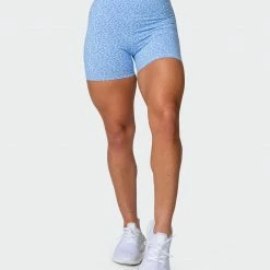 Muscle Nation Signature Scrunch Midway Shorts - Periwinkle Mini Cheetah Print