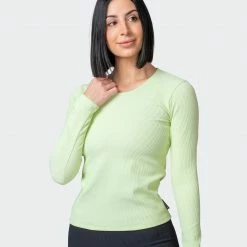 Muscle Nation Classic Ribbed Long Sleeve Top - Minty