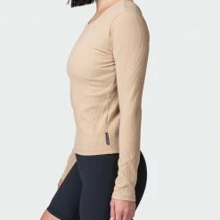 Muscle Nation Classic Ribbed Long Sleeve Top - Brown Sugar