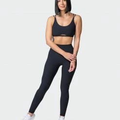 Muscle Nation Welcome To The Club All Day Rib Bralette - Black