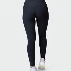 Muscle Nation Welcome To The Club Zero Rise Rib Ankle Length Leggings - Black