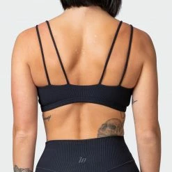 Muscle Nation Welcome To The Club All Day Rib Bralette - Black