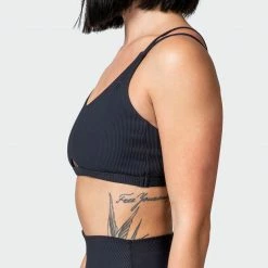 Muscle Nation Welcome To The Club All Day Rib Bralette - Black