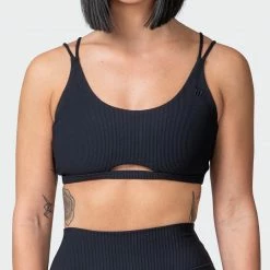 Muscle Nation Welcome To The Club All Day Rib Bralette - Black