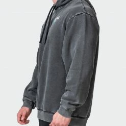 Muscle Nation Welcome To The Club Mens MN Club Oversized Vintage Hoodie - Washed Black