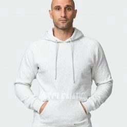 Muscle Nation Classic Hoodie - White Marl Welcome To The Club