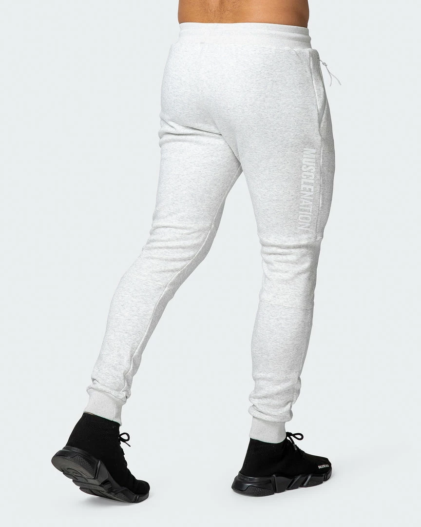 Hot Sale ๐ Muscle Nation Welcome To The Club Classic Tapered Joggers - White Marl ๐ 10 Muscle Nation Welcome To The Club Classic Tapered Joggers - White Marl