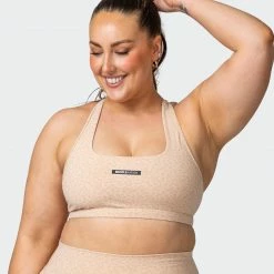 Muscle Nation Flex Bra - Brown Sugar Mini Cheetah Print Welcome To The Club