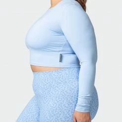 Coupon ๐ Muscle Nation Welcome To The Club MN Everyday Cropped Long Sleeve Top - Periwinkle ๐งจ 13 Muscle Nation Welcome To The Club MN Everyday Cropped Long Sleeve Top - Periwinkle