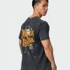 Muscle Nation Welcome To The Club Mens Graffiti Tag Oversized Vintage Tee - Washed Black