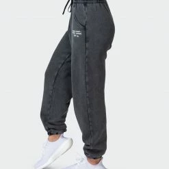 Muscle Nation Womens MN Club Vintage Trackies - Washed Black