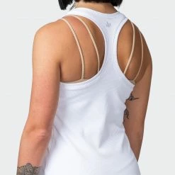 Muscle Nation Welcome To The Club Classic Rib Tank - White