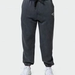 Muscle Nation Welcome To The Club Mens MN Club Vintage Trackies - Washed Black