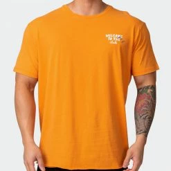 Muscle Nation Mens MN Squad Oversized Vintage Tee - Washed Fireball