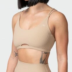 Muscle Nation All Day Rib Bralette - Brown Sugar Welcome To The Club