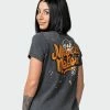 Wholesale 🎁 Muscle Nation 👩 Womens Graffiti Tag Regular Fit Vintage Tee - Washed Black ⌛ 1 Muscle Nation Womens Graffiti Tag Regular Fit Vintage Tee - Washed Black