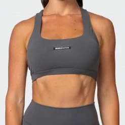 Muscle Nation Featured Ability Bra - Charcoal