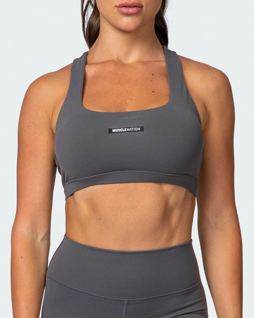 Coupon 🥰 Muscle Nation Featured Ability Bra - Charcoal 🎉 4 Muscle Nation Featured Ability Bra - Charcoal