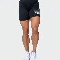 Muscle Nation Ability Signature Scrunch Bike Shorts - Black Featured