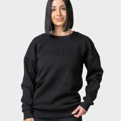 Muscle Nation Welcome To The Club Womens Lounge Jumper - Black
