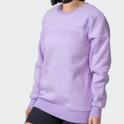 Muscle Nation Womens Lounge Jumper - Lilac Welcome To The Club