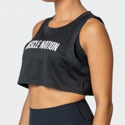 Muscle Nation Womens Agile Ultra Cropped Tank - Black