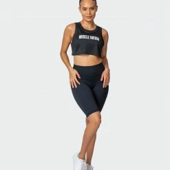 Muscle Nation Womens Agile Ultra Cropped Tank - Black
