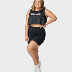 Muscle Nation Womens Agile Ultra Cropped Tank - Black