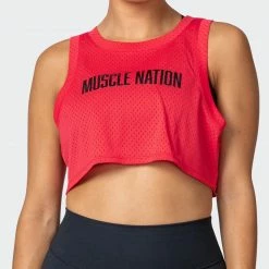 Muscle Nation Agile Ultra Cropped Tank - Hot Red