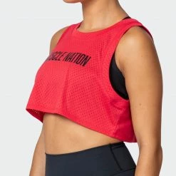 Muscle Nation Agile Ultra Cropped Tank - Hot Red