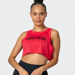 Muscle Nation Agile Ultra Cropped Tank - Hot Red