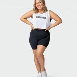 Muscle Nation Agile Ultra Cropped Tank - White Womens