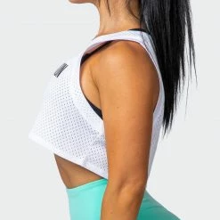 Muscle Nation Agile Ultra Cropped Tank - White Womens
