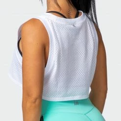 Muscle Nation Agile Ultra Cropped Tank - White Womens