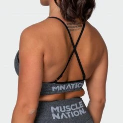 Budget ❤️ Muscle Nation All Day Strap Seamless Bra - Charcoal Marl 👏 25 Muscle Nation All Day Strap Seamless Bra - Charcoal Marl