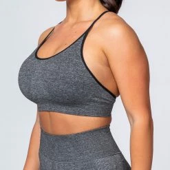 Budget ❤️ Muscle Nation All Day Strap Seamless Bra - Charcoal Marl 👏 20 Muscle Nation All Day Strap Seamless Bra - Charcoal Marl
