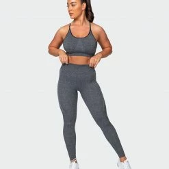 Budget ❤️ Muscle Nation All Day Strap Seamless Bra - Charcoal Marl 👏 21 Muscle Nation All Day Strap Seamless Bra - Charcoal Marl