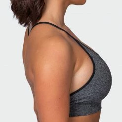 Budget ❤️ Muscle Nation All Day Strap Seamless Bra - Charcoal Marl 👏 23 Muscle Nation All Day Strap Seamless Bra - Charcoal Marl