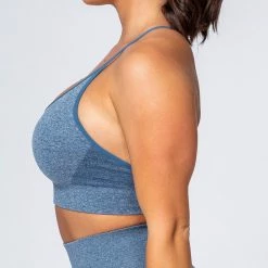 Muscle Nation All Day Strap Seamless Bra - Navy Marl Womens