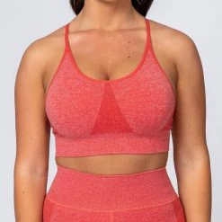 Muscle Nation All Day Strap Seamless Bra - Poppy Marl Womens