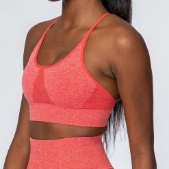 Muscle Nation All Day Strap Seamless Bra - Poppy Marl Womens