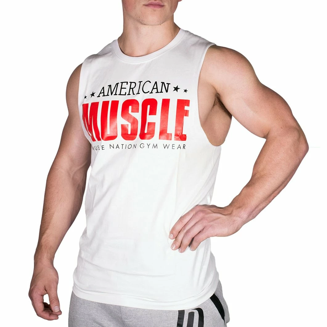 Best deal 𧨠Muscle Nation American Muscle Tank - White π 4 Muscle Nation American Muscle Tank - White