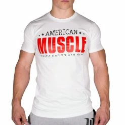 Muscle Nation American Muscle Tshirt - White Mens