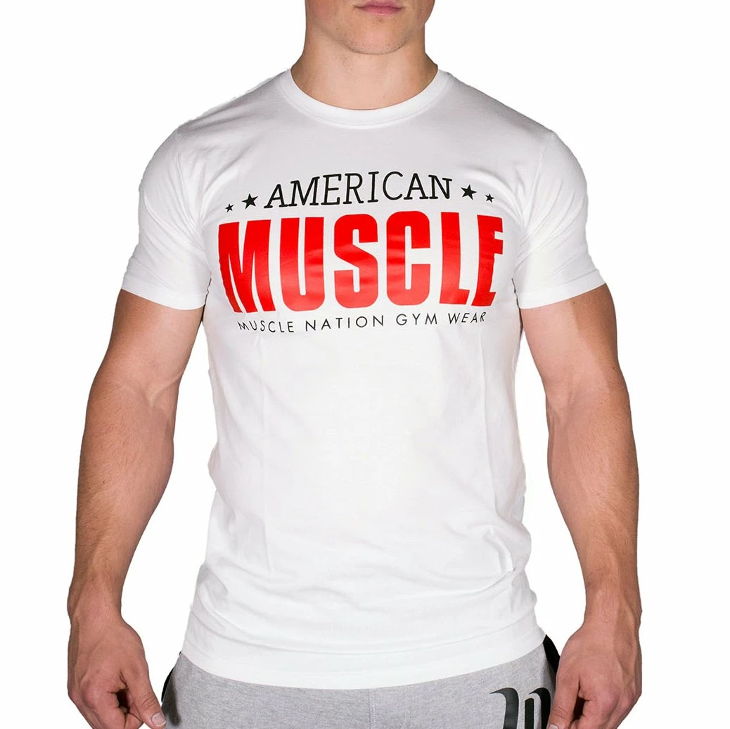 Flash Sale 🥰 Muscle Nation American Muscle Tshirt - White Mens 👏 3 Muscle Nation American Muscle Tshirt - White Mens