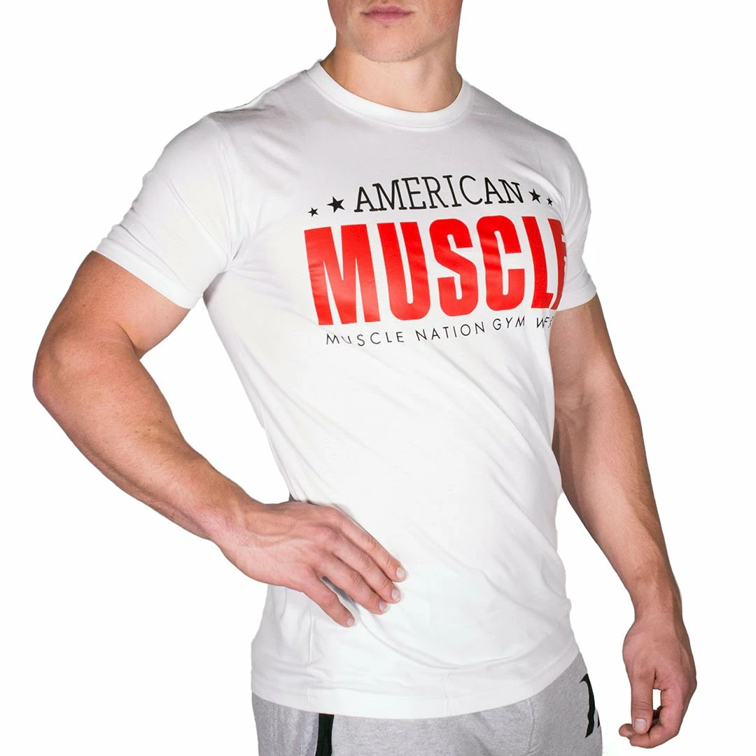 Flash Sale 🥰 Muscle Nation American Muscle Tshirt - White Mens 👏 4 Muscle Nation American Muscle Tshirt - White Mens